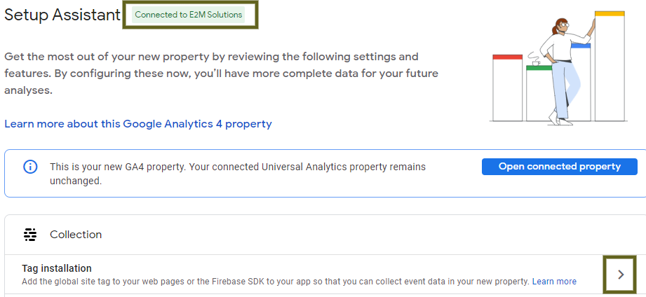 Setup Assistant Screen in GA 4 Admin area