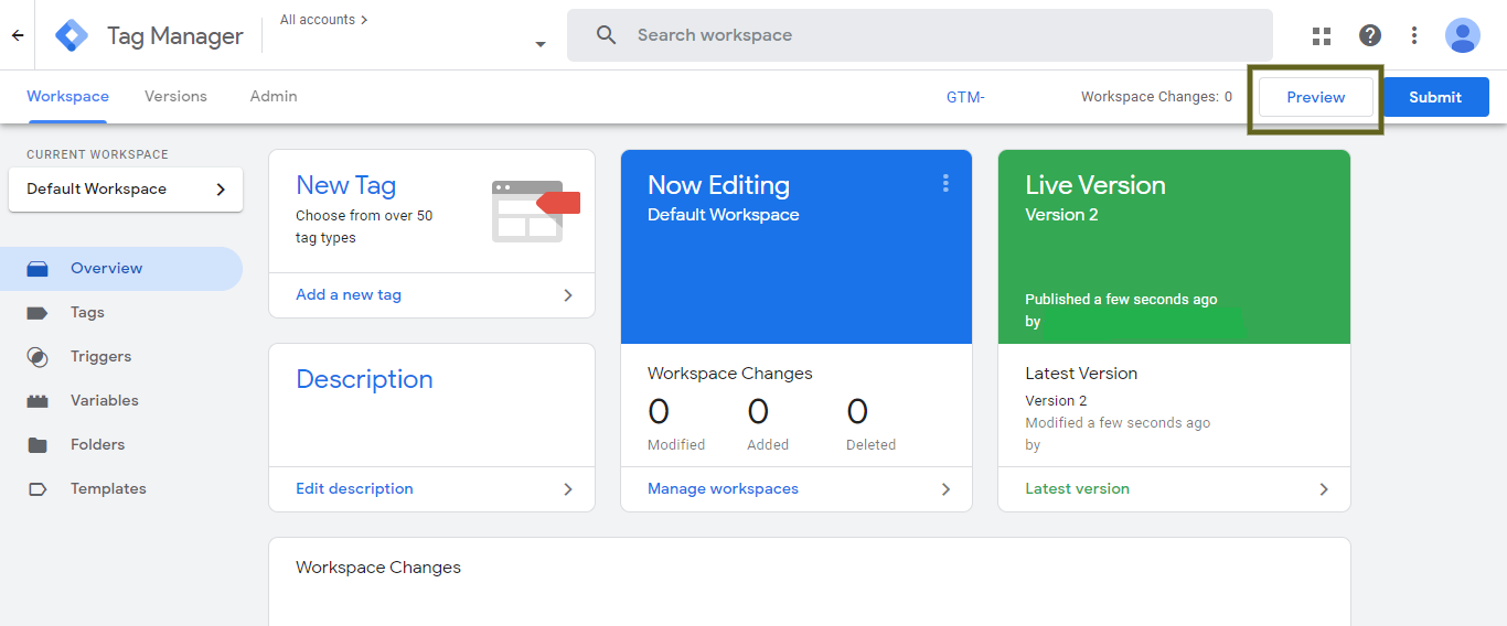 Google Tag Manager - Preview